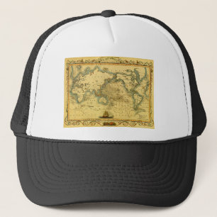 Old Antique World Map Trucker Hat