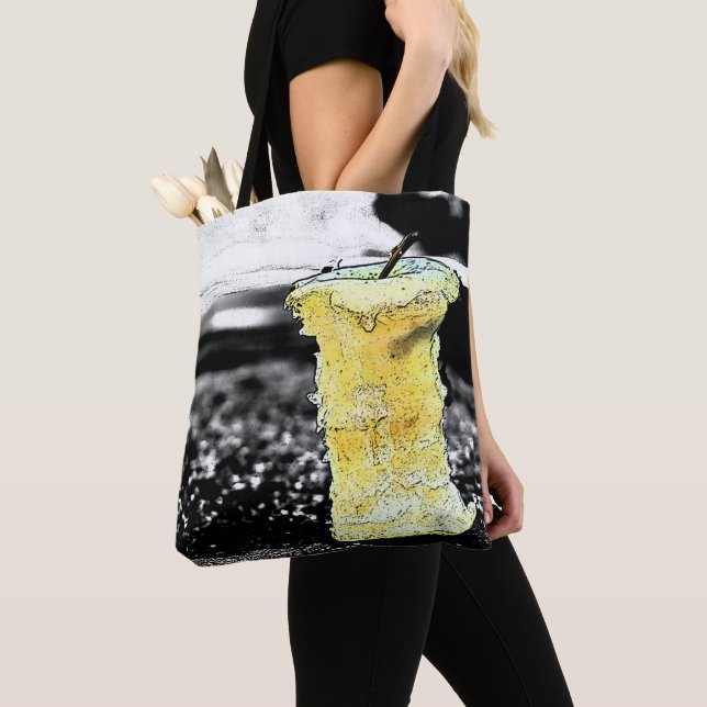 Old apple tote bag (Close Up)