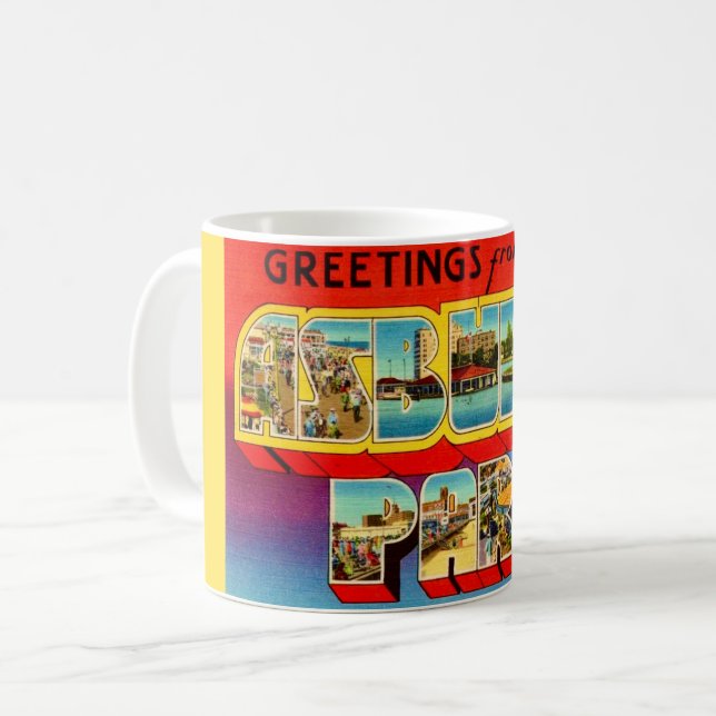Old Asbury Park NJ Greetings Mug (Front Left)