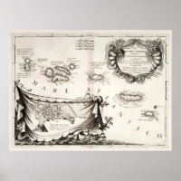 Old Azores Islands Map (1690) Vintage Portuguese