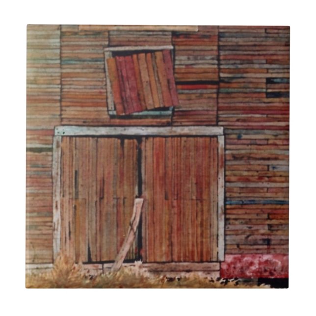 Old barn doors detailed closeup tile. tile (Front)