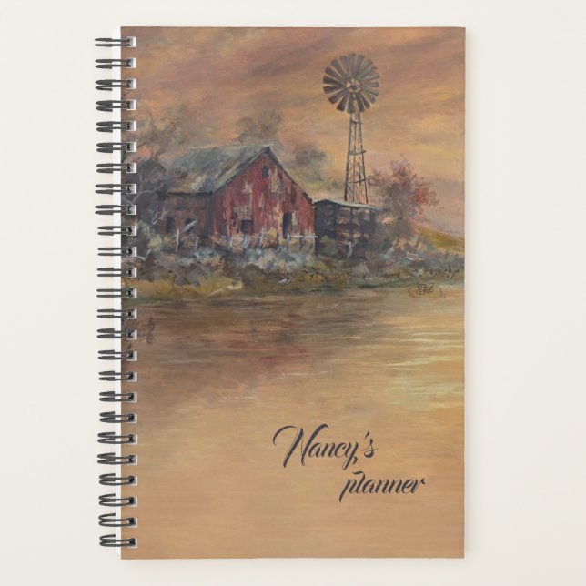 Old Barn - Hand painted Planner (Front)