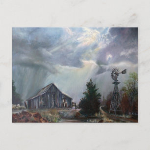 Old Barn In A Texas Thunderstorm Greeting Cards