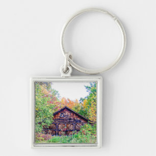 Old Barn in the Fall Keychain