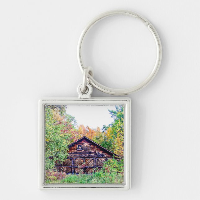 Old Barn in the Fall Keychain (Front)