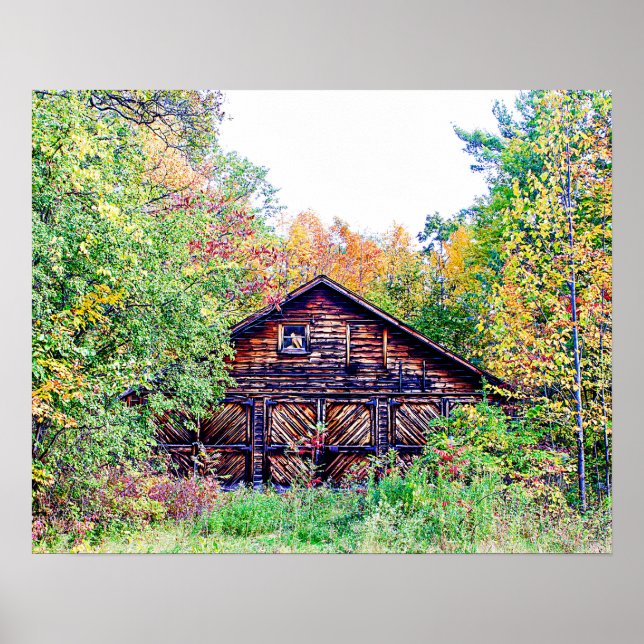 Old Barn in the Fall Poster (Front)