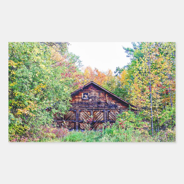 Old Barn in the Fall Sticker (Front)