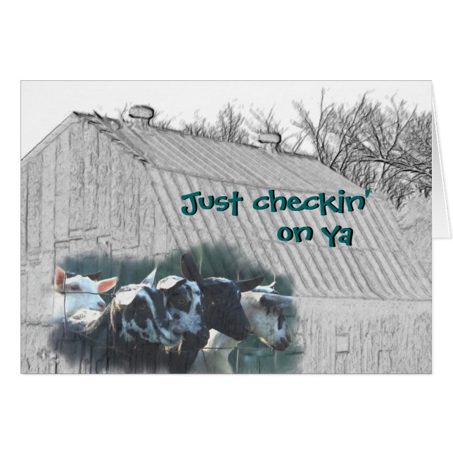 Old Barn & Kid Goats - customize any ocassion (Front Horizontal)