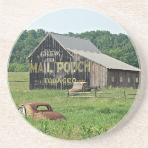 Old Barn Mail Pouch Tobacco Advertising Coaster