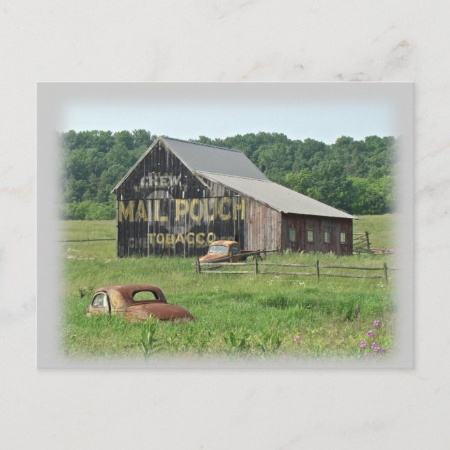 Old Barn Mail Pouch Tobacco Advertising Postcard (Front)