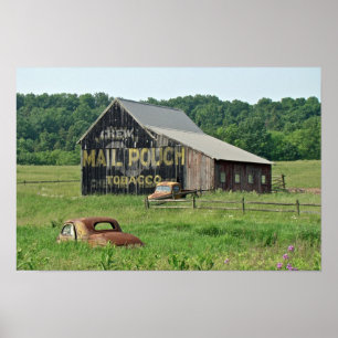 Old Barn Mail Pouch Tobacco Advertising Poster