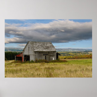 Old Barn on a Country Hillside Poster