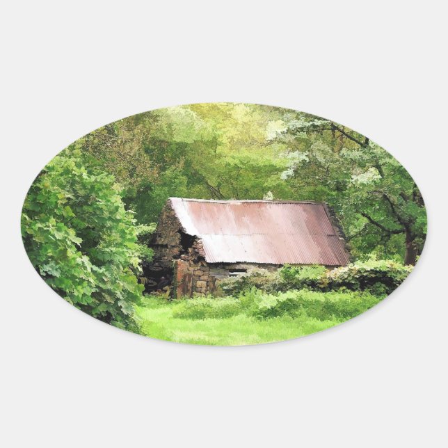 OLD BARN OVAL STICKER (Front)