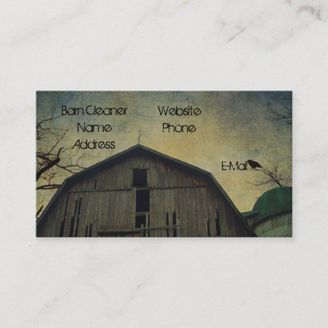Old Barn Silo And Bird Business Card (Front)