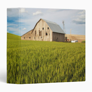 Old Barn Surrounded by Spring Wheat Field 2 Binder