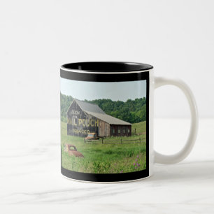 Old Barn With Painted Advertising Two-Tone Coffee Mug