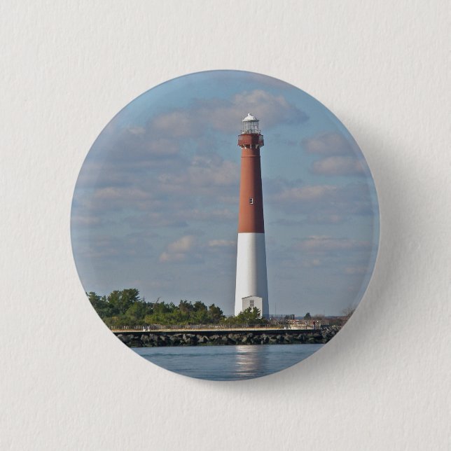 "Old Barney" Barnegat Lighthouse LBI NJ 2 Inch Round Button (Front)