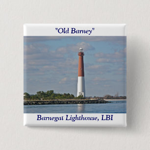 "Old Barney" Barnegat Lighthouse LBI NJ 2 Inch Square Button