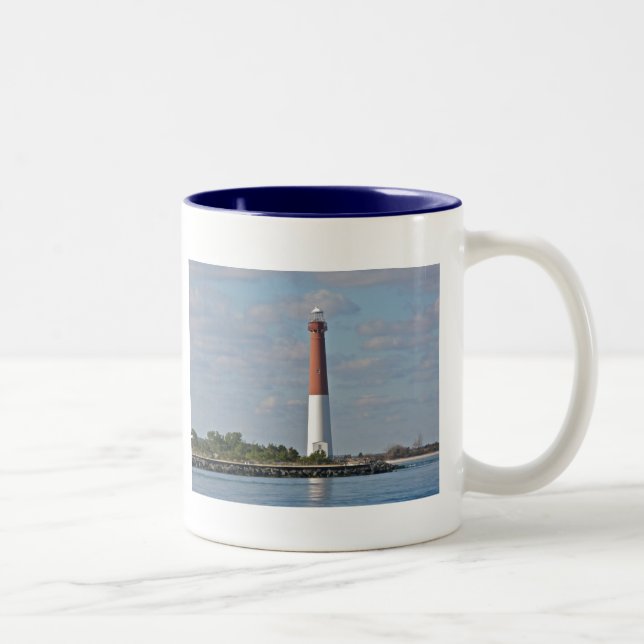 "Old Barney" Barnegat Lighthouse LBI NJ Two-Tone Coffee Mug (Right)