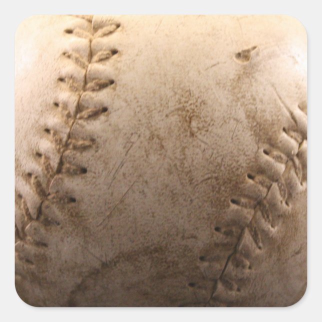 Old Baseball Square Sticker (Front)