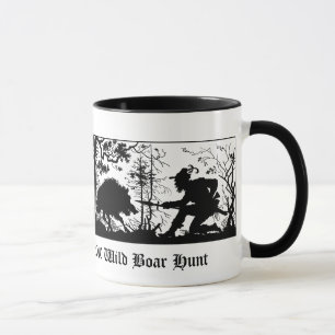 Old Bavarian Style Wild Boar Pig / Wild Boar Hunt Mug
