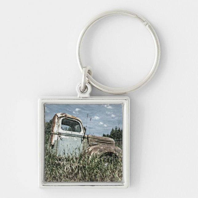 Old Beater Truck - Rusty Vintage Farm Vehicle Keychain (Front)