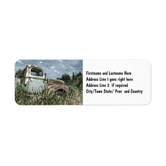 Old Beater Truck - Rusty Vintage Farm Vehicle Return Address Label