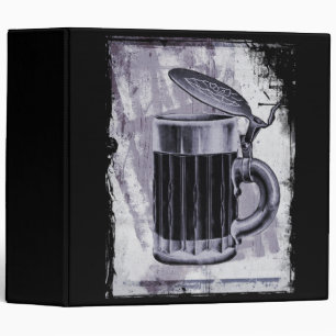 Old Beer Stein Illustration on Grunge Background Binder