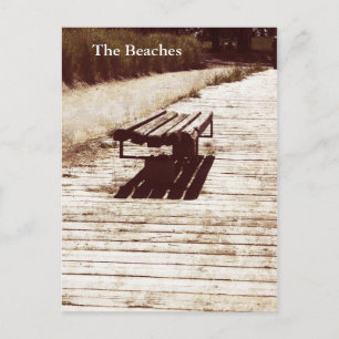 old bench - the beaches, toronto postcard