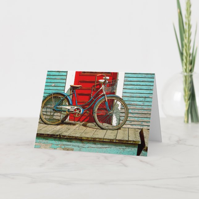 Old Bicycle Greeting Card (Front)