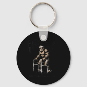 Old Bigfoot Sasquatch Physical Therapy Funny Keychain