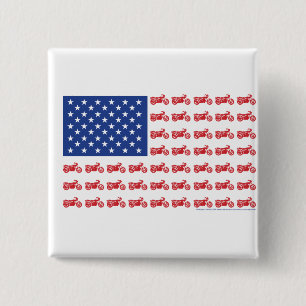 OLD-BIKE-FLAG-2-TEE 2 INCH SQUARE BUTTON