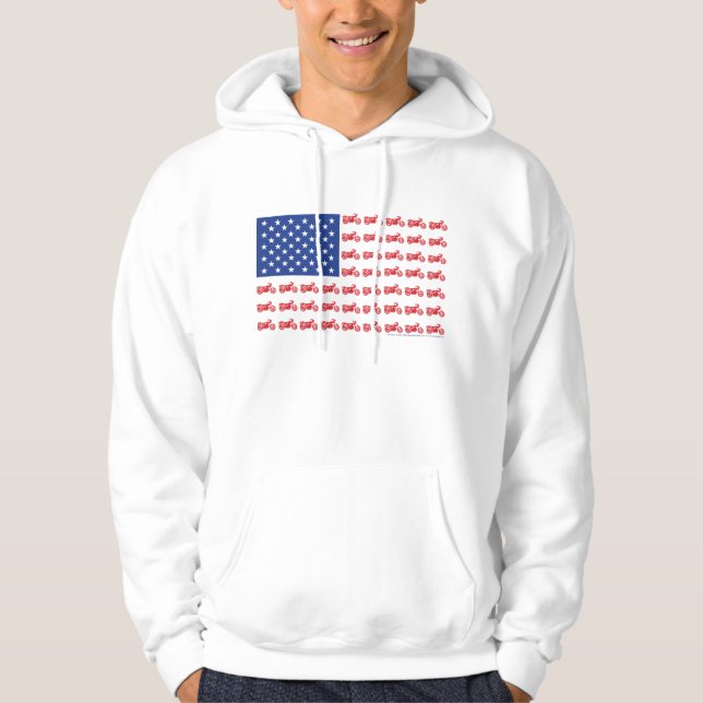 OLD-BIKE-FLAG-2-TEE HOODIE (Front)