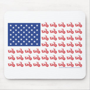 OLD-BIKE-FLAG-TEE MOUSE PAD