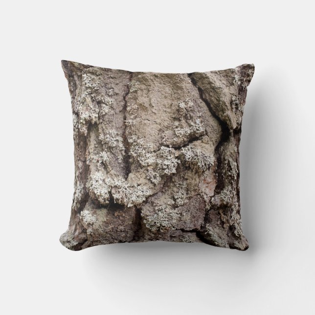Old birch bark throw pillow (Front)