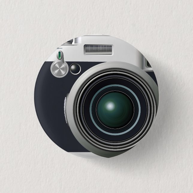 Old black camera 1 inch round button (Front)