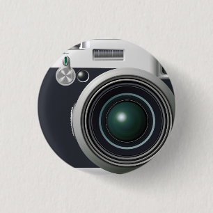 Old black camera 1 inch round button
