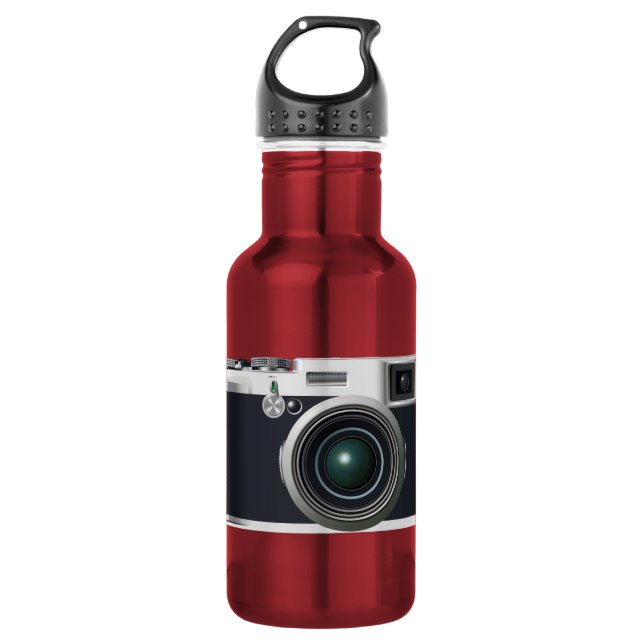 Old black camera 532 ml water bottle (Front)