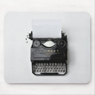 old black classic vintage typewriter mouse pad