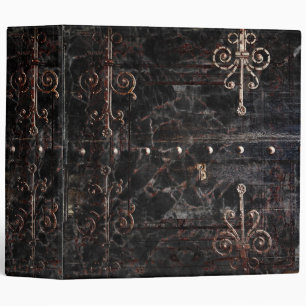 Old Black Faux Leather and Buckle Ancient Tome Binder