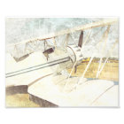 Old Blue and White Antique Biplane Fine Art