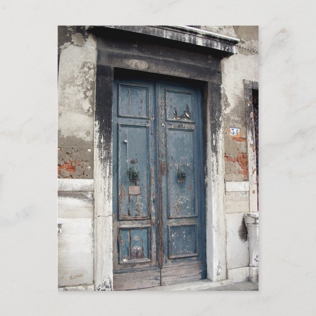 old blue door postcard (Front)