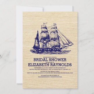 Old Boat Bridal Shower Invitations
