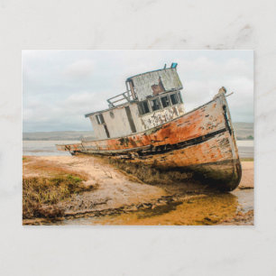 Old Boat / Ship Shipwreck on the Beach Postcard