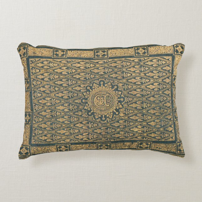 Old Book Cover Fleur-de-Lis Reading Accent Pillow (Front)