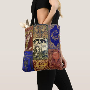 Old Book Covers (Blue & Burgundy) Tote Bag