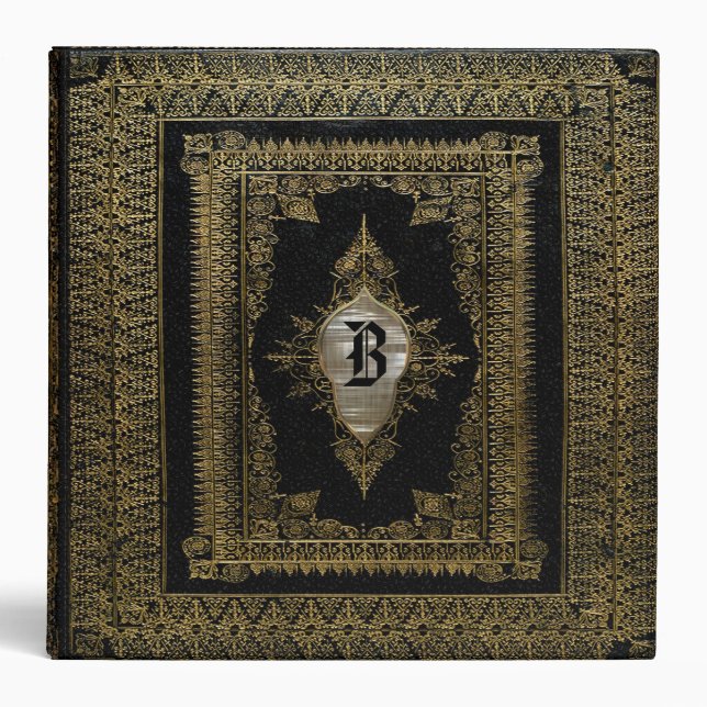 Old Book Evo Victorian Pretty Monogram Binder (Front)