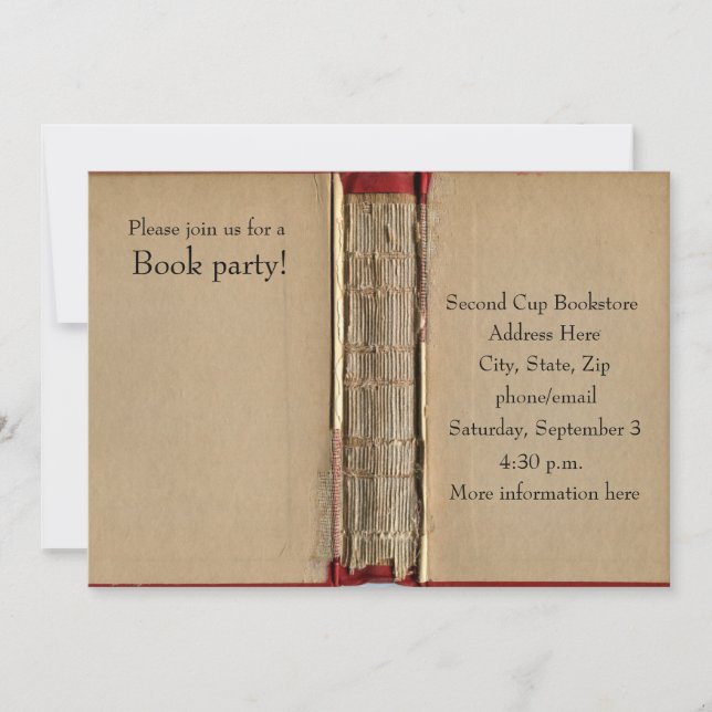 Old Book Invitation (Front)