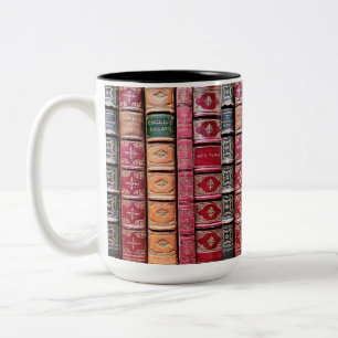 Old Book Library Quo Vadis Two-Tone Coffee Mug