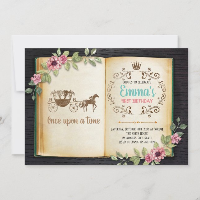 Old book theme party invitation (Front)